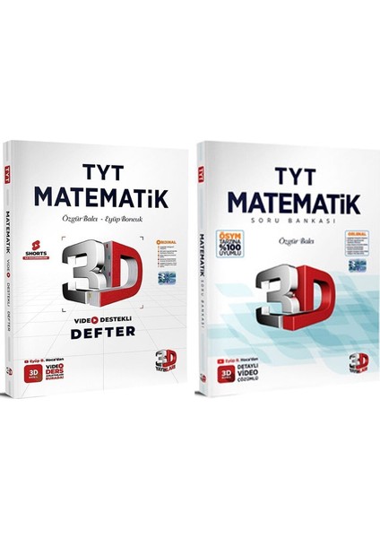 3D Yayınları TYT Matematik Video Ders Defter ve Soru Bankası 2 Kitap Set