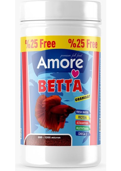 Beta Balığı Granul Yemi 2 Adet 125 Ml, Su Berraklaştırıcı, Vitamin Seti