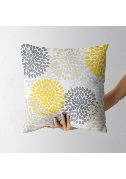 Çiçek Desenli Dijital Baskılı 2 Adet Kırlent Kılıf Takım (45X45)