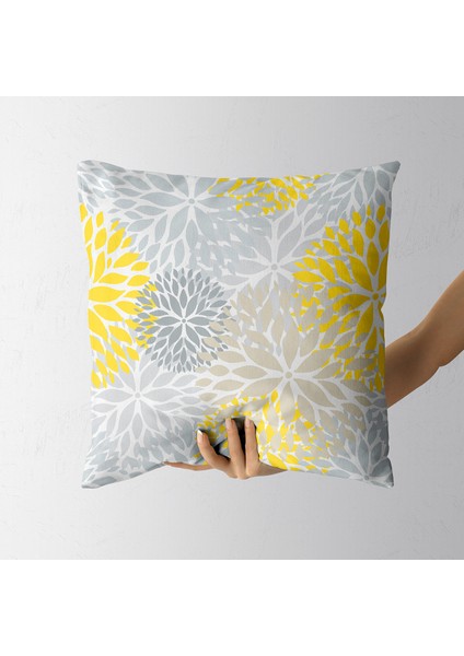 Çiçek Desenli Dijital Baskılı 2 Adet Kırlent Kılıf Takım (45X45)