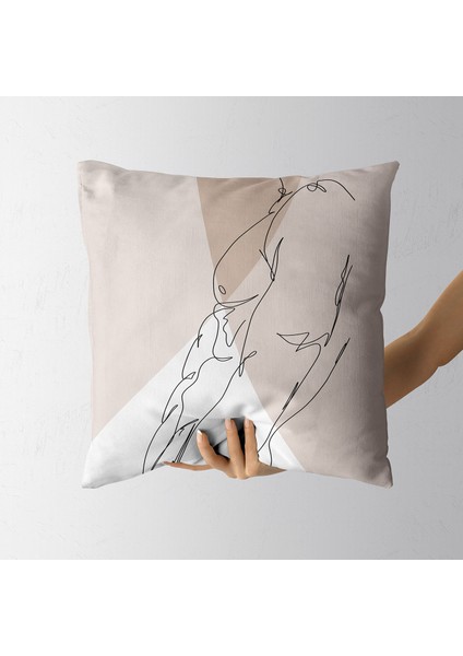 Nü 5 Erkek Çizgisel Özel Tasarım Çift Taraflı Kırlent Kılıfı (45X45)