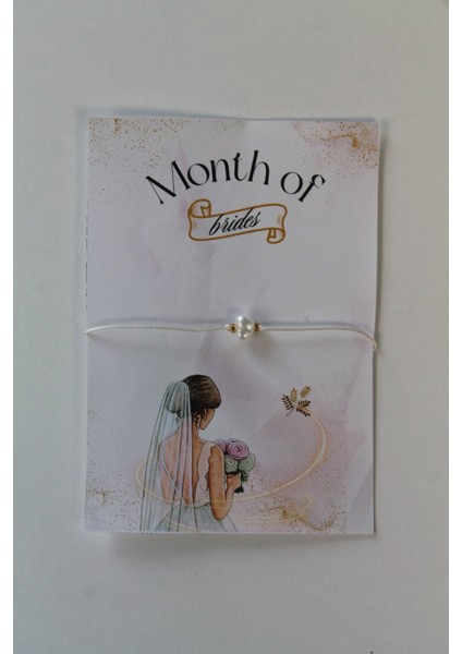 Şans Bilekliği - 20 Adet Kişiye Özel Kuşe Kartlı - Kına Hediyesi - Nikah Hediyesi - Bride Hediyesi