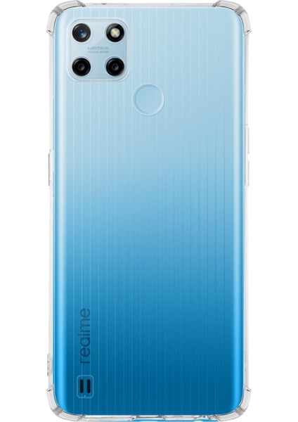 Realme C25 Kapak Kamera Korumalı Antishock Köşe Korumalı Şeffaf Silikon Kılıf