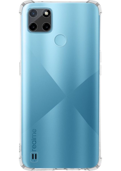 Realme C21Y Kapak Kamera Korumalı Antishock Köşe Korumalı Şeffaf Silikon Kılıf