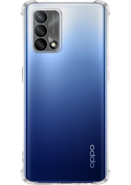Oppo A74 Kapak Kamera Korumalı Antishock Köşe Korumalı Şeffaf Silikon Kılıf