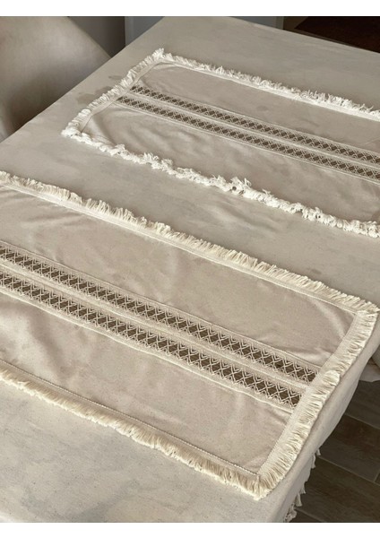 Ham Keten Krem 2li Vintage Runner (40 x 80) modelleri