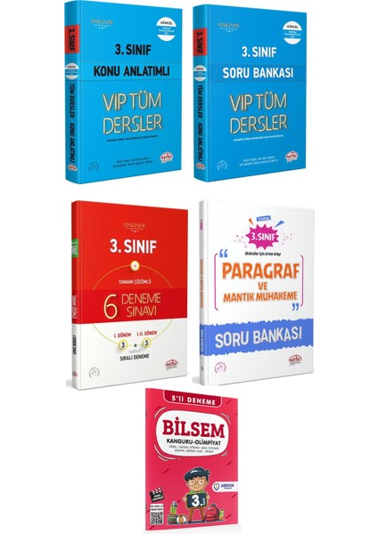 3. Sınıf Tüm Dersler Konu Anlatımı Soru Bankası Paragraf ve Deneme Seti 5 Kitap