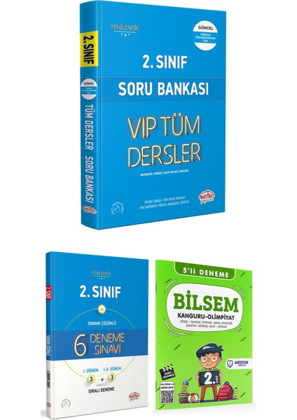 Editör Yayınları 2. Sınıf Tüm Dersler Soru Bankası ve Deneme Seti 3 Kitap