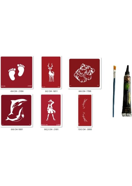 Geyik Sırt Hint Kınasıyla Geçici Dövme Seti