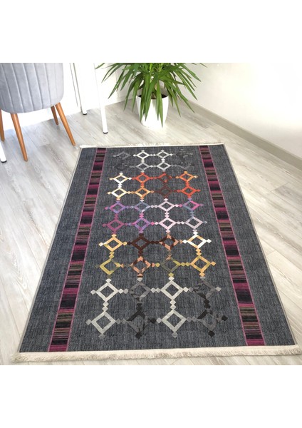 Vintage Nakış Işlemli Modern Kilim