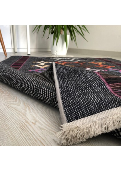 Vintage Nakış Işlemli Modern Kilim