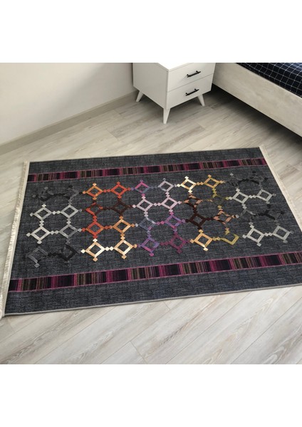 Vintage Nakış Işlemli Modern Kilim