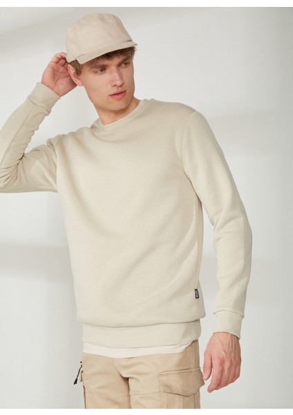 Only & Sons O Yaka Krem Erkek Sweatshırt Onsceres Crew Neck Noos