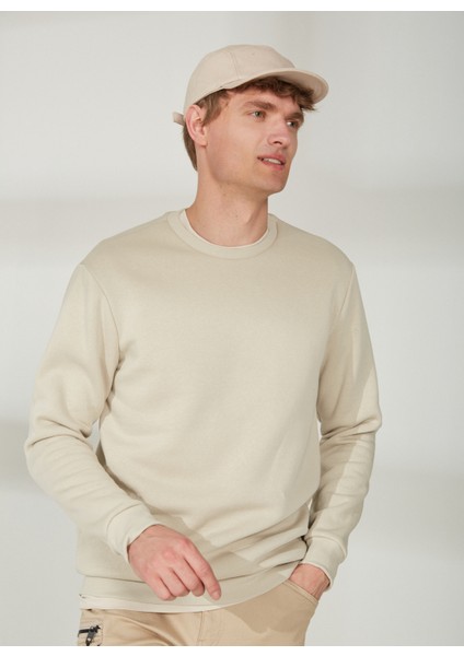 Only & Sons O Yaka Krem Erkek Sweatshırt Onsceres Crew Neck Noos