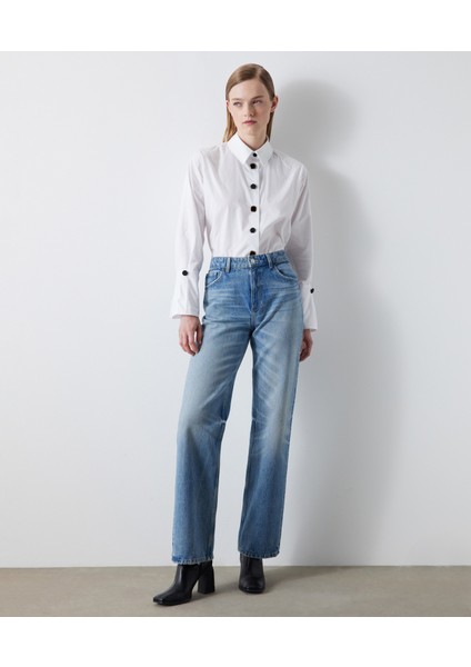 Wide Leg Fit Jean Pantolon