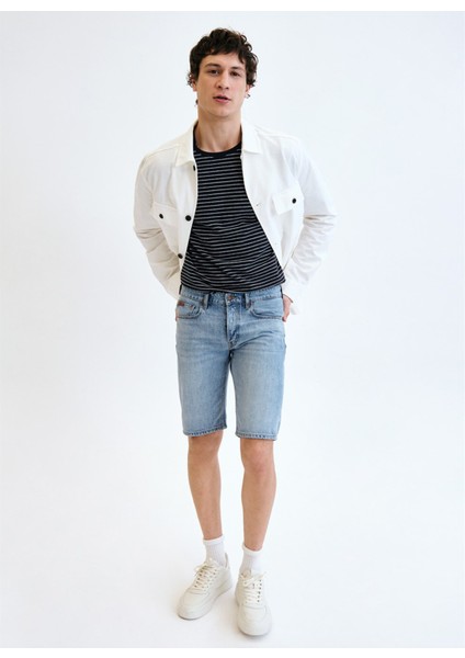 Açık Indigo Erkek Denim Şort