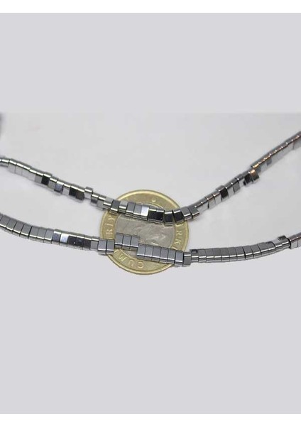 Hematit Taşı Çift Delikli Yarım Dizi (17460) (18CM Uzunluğundadır) fiyatları