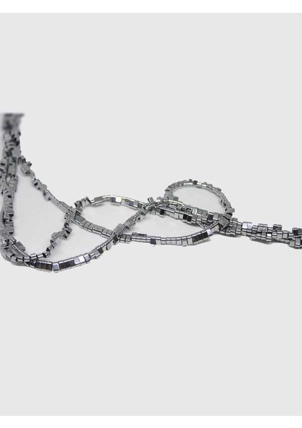 Hematit Taşı Çift Delikli Yarım Dizi (17460) (18CM Uzunluğundadır) fırsatları