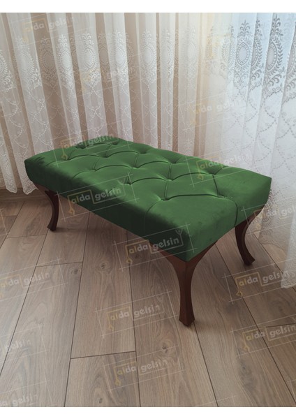 120 cm Kapitoneli Ayak Ucu Kapı Önü Antre Bench Puf Ceviz Ayak