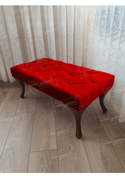 110 cm Kapitoneli Ayak Ucu Kapı Önü Antre Bench Puf Ceviz Ayak