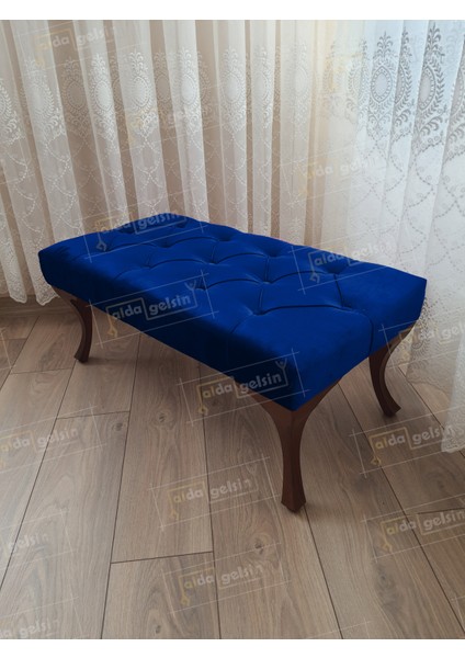 110 cm Kapitoneli Ayak Ucu Kapı Önü Antre Bench Puf Ceviz Ayak