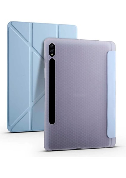 Samsung Galaxy Tab S7 Fe S8 Plus T970 X800 T733 T737 T736 12.4 Inç Kapak Kılıf Kalem Bölme Hazneli Arkası Yumuşak Silikon Mars With Pen Standlı Çizilmez Zırh
