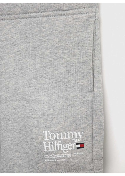 Normal Bel Normal Gri Erkek Çocuk Şort Tımeless Tommy Sweatshorts