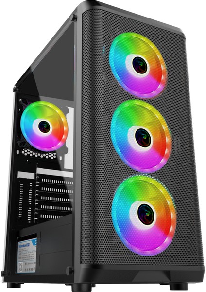 Wolf 4X120 mm Rainbow Fanlı Oyuncu Gaming Bilgisayar Kasası