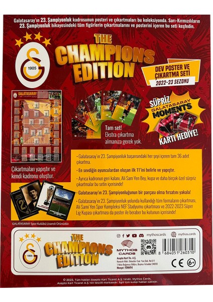 Mythos Cards Galatasaray The Champıons Edıtıon Dev Poster ve Çıkartma Seti