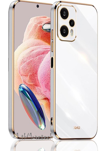 Xiaomi Poco F5 5g Kılıf Kamera Korumalı Parlak Gold Altın Işleme Kenarlı Yumuşak Silikon Kapak Zırh