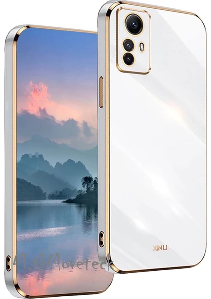 Xiaomi Redmi Note 12S Kılıf Kamera Korumalı Parlak Gold Altın Işleme Kenarlı Yumuşak Silikon Kapak Zırh