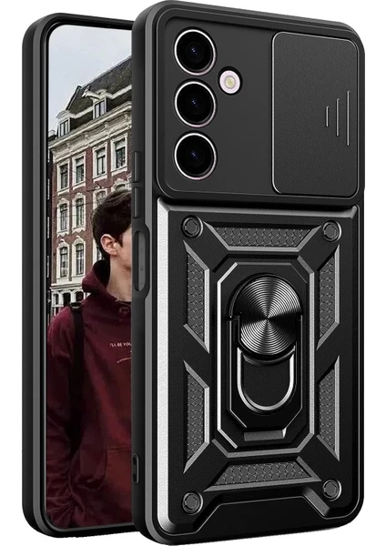 Samsung Galaxy A24 4g Kılıf Kamera Korumalı Sürgülü Yüzüklü Armor Military Tank Zırh Case