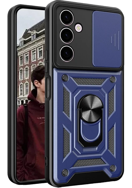 Samsung Galaxy A24 4g Kılıf Kamera Korumalı Sürgülü Yüzüklü Armor Military Tank Zırh Case