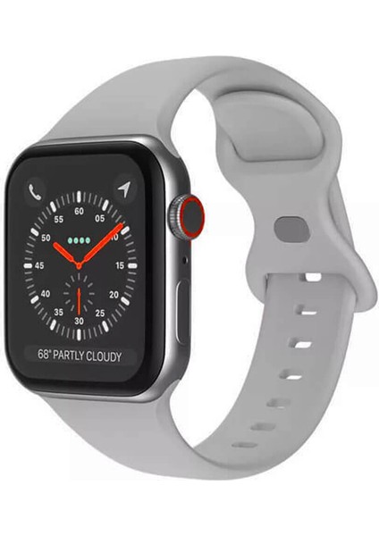 Apple Watch 1, 2, 3, 4, 5, 6, 7, 8, Se Silikon Kordon Kayış - S-M Beden 38/40/41MM - Gri