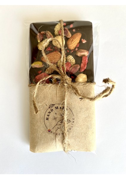 Beechocolate El Yapımı Özel Tasarım, Karışık Lezzet, Hurma Özlü Bitter Çikolata, %70 Kakao, Vegan