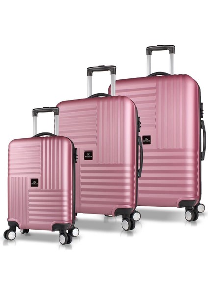 Puzzle Abs 3'lü Valiz Seti Rose Gold
