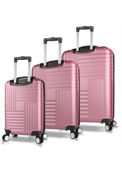 Puzzle Abs 3'lü Valiz Seti Rose Gold