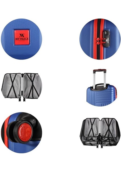 Puzzle Abs 2'li Valiz Seti (Kabin ve Orta) Lacivert fırsatları