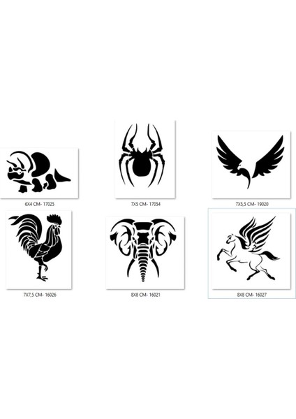 Dinazor Horoz Geçici Dövme Şablonu Seti Sadece Desen