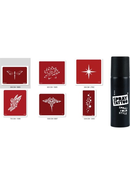 Lotus Yıldız Spray Tattoo Geçici Sprey Dövme Seti