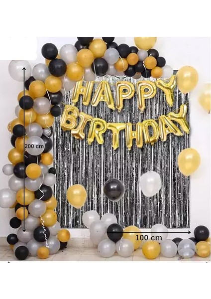 Gümüş Siyah Renk Kapı Perdesi Folyo Dekor Süsü 2 mt Yükseklik 1 mt Genişlik Hallow