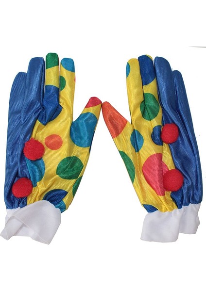 Puantiyeli Çok Renkli Palyaço Eldiveni Yetişkin