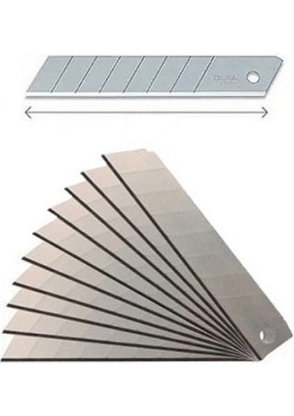 1 Adet Metal Kalın 18 mm Maket Bıçağı ve 10 Adet Kalın Maket Bıçağı Ucu Geniş Falçata