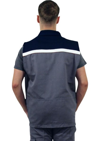 PY04Y Unisex Gri Plus Gabardin Yazlık Yelek