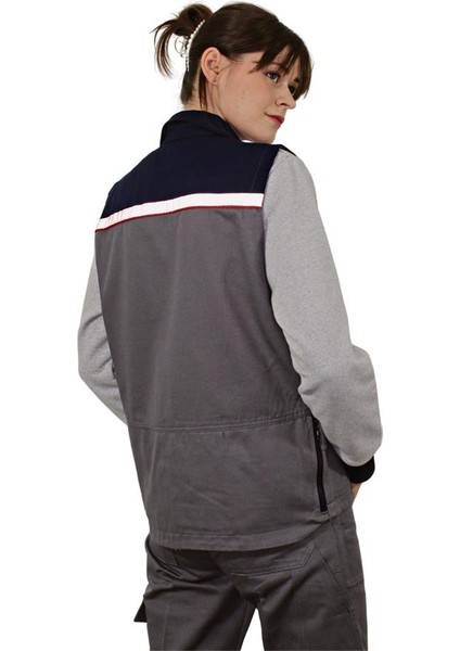 PY04Y Unisex Gri Plus Gabardin Yazlık Yelek
