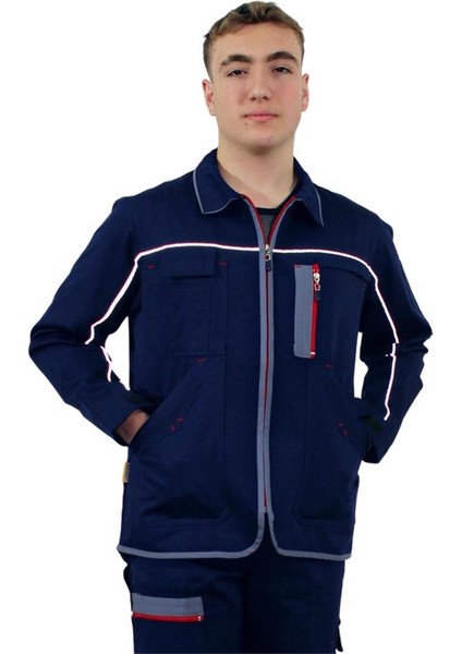 GM06 Unisex Lacivert Fermuarlı Gabardin Yazlık Mont