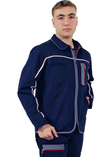 GM06 Unisex Lacivert Fermuarlı Gabardin Yazlık Mont