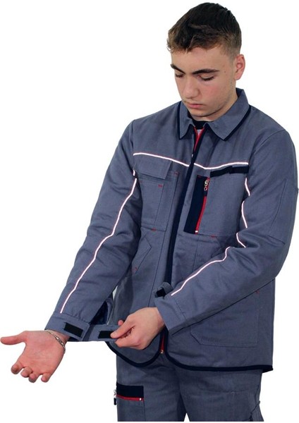 GM04K Unisex Gri Fermuarlı Gabardin Kışlık Mont