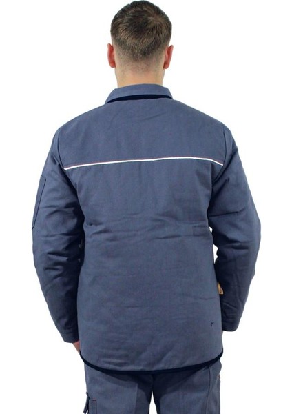 GM04K Unisex Gri Fermuarlı Gabardin Kışlık Mont