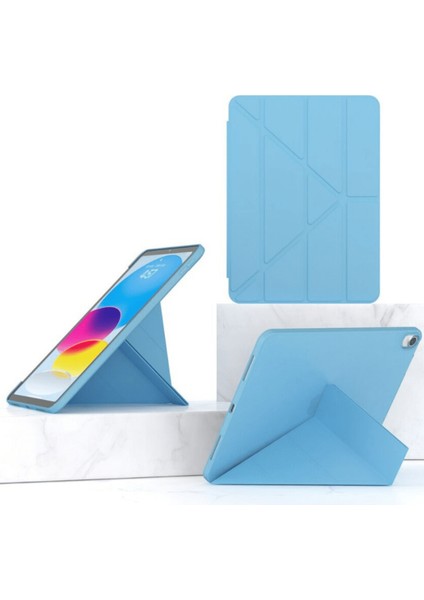 Galaxy Tab S6 P619 Kılıf Tri Folding Kalem Bölmeli Standlı Kılıf
